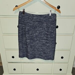 Banana Republic Navy Tweed Pencil Skirt
